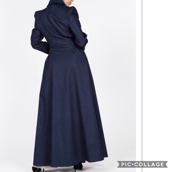 2XHP!!🎉🎉Maxi Denim Coat w/Gorgeous Floral Lining - Picture 4 of 5